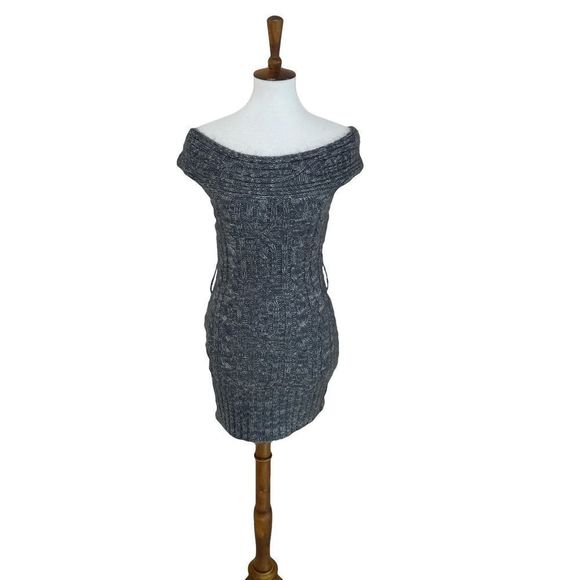 American Rag Cie gray off shoulder sweater tunic - Picture 1 of 12